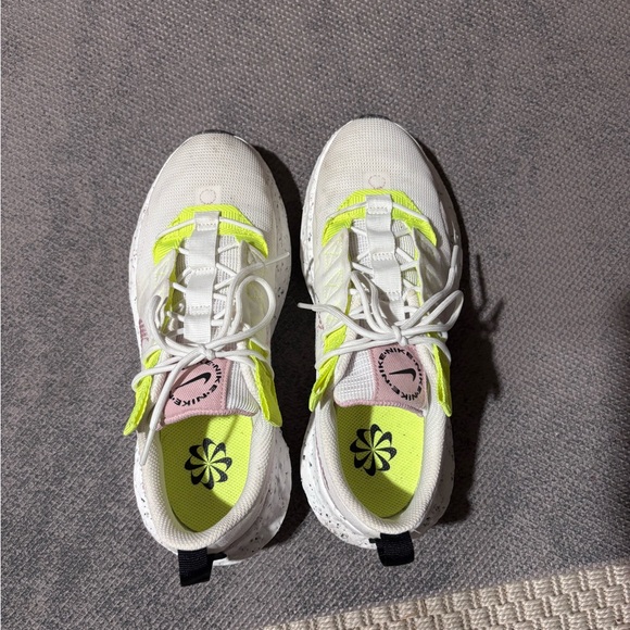 Nike Shoes - Nike White and Neon Yellow Women's Sneakers
